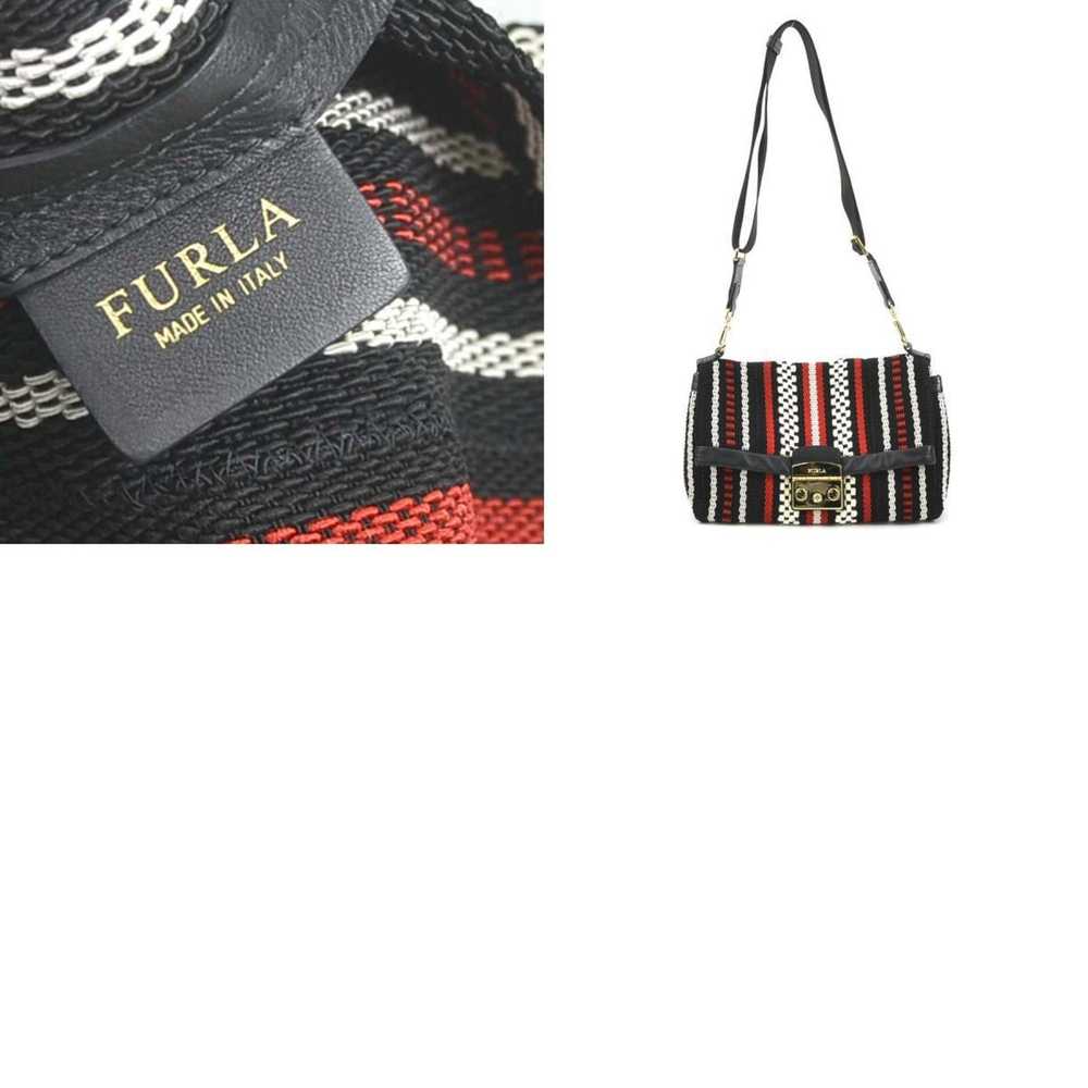 Furla Furla Shoulder Bag Nylon Cotton Leather Bla… - image 5