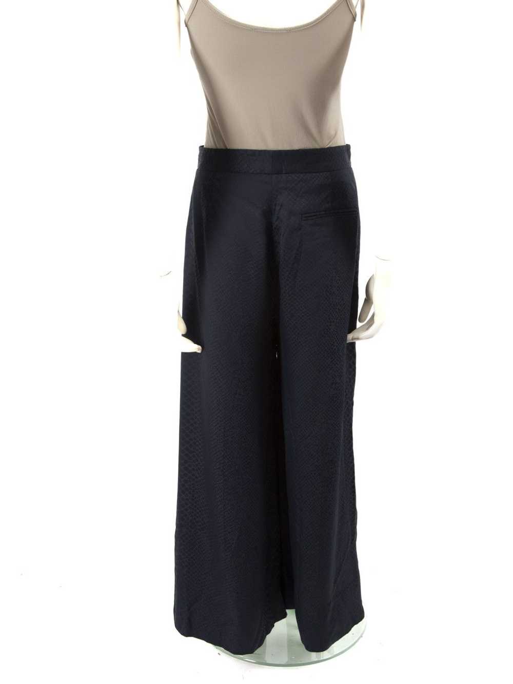 Stella McCartney Navy Snakeskin Wide Leg Trousers - image 3