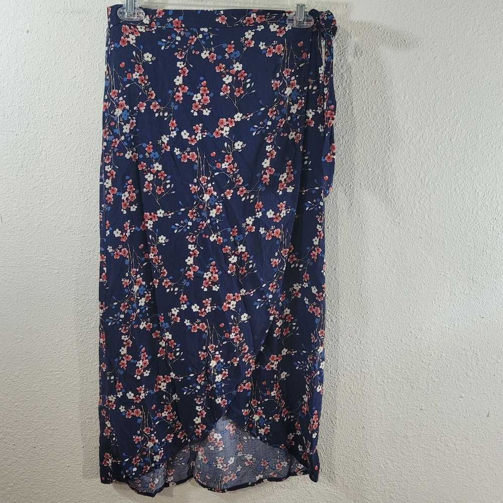 Other Xhilaration Blue Floral Hi Low Wrap Skirt S… - image 1