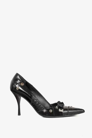 Prada Prada Black Tool Embellished Ribbon Trim Pum