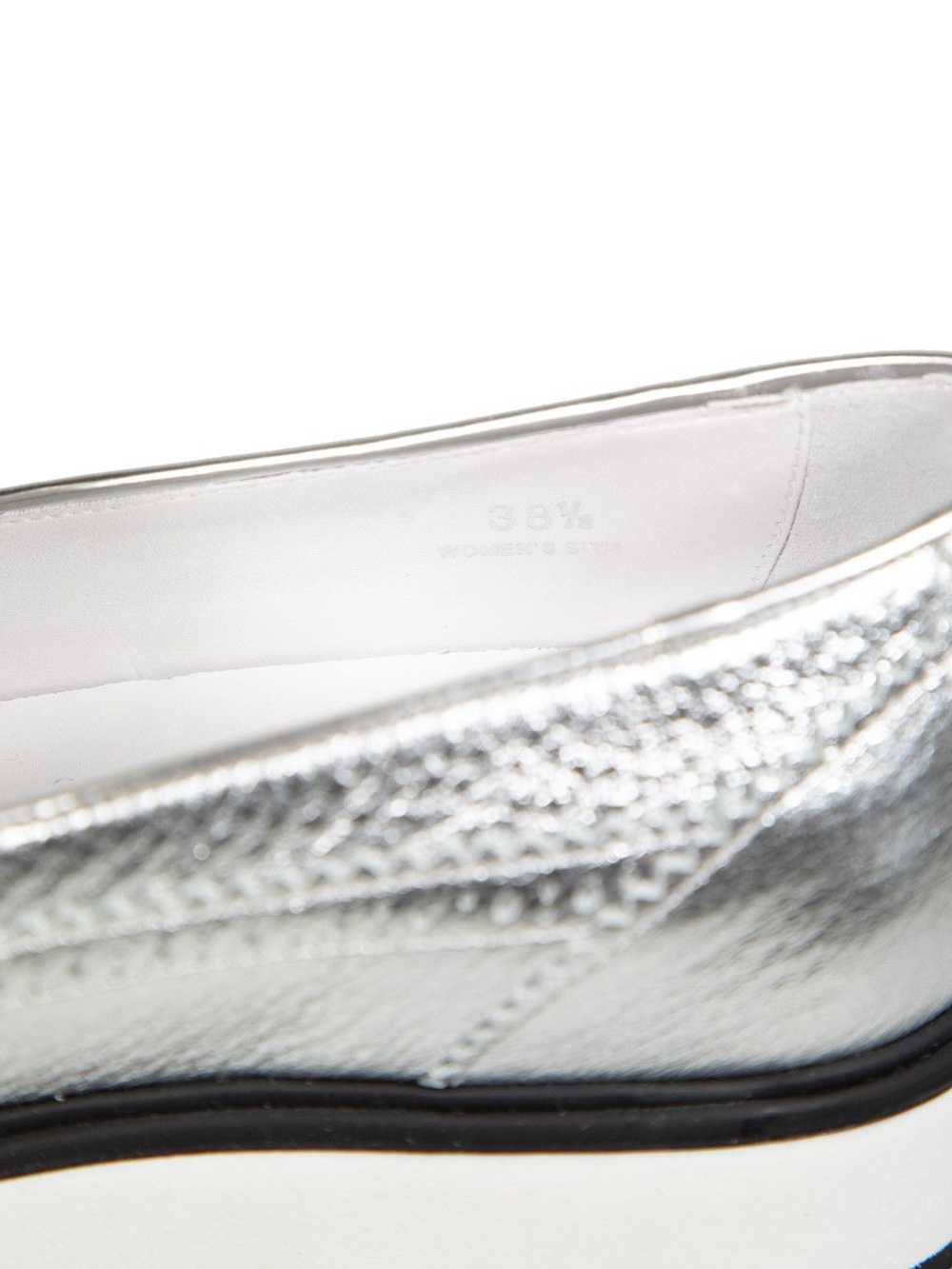 Hogan Silver Leather Metallic Platform Loafers - image 7