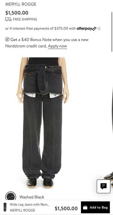 Meryll Rogge $1,500 Wide leg removable skirt denim