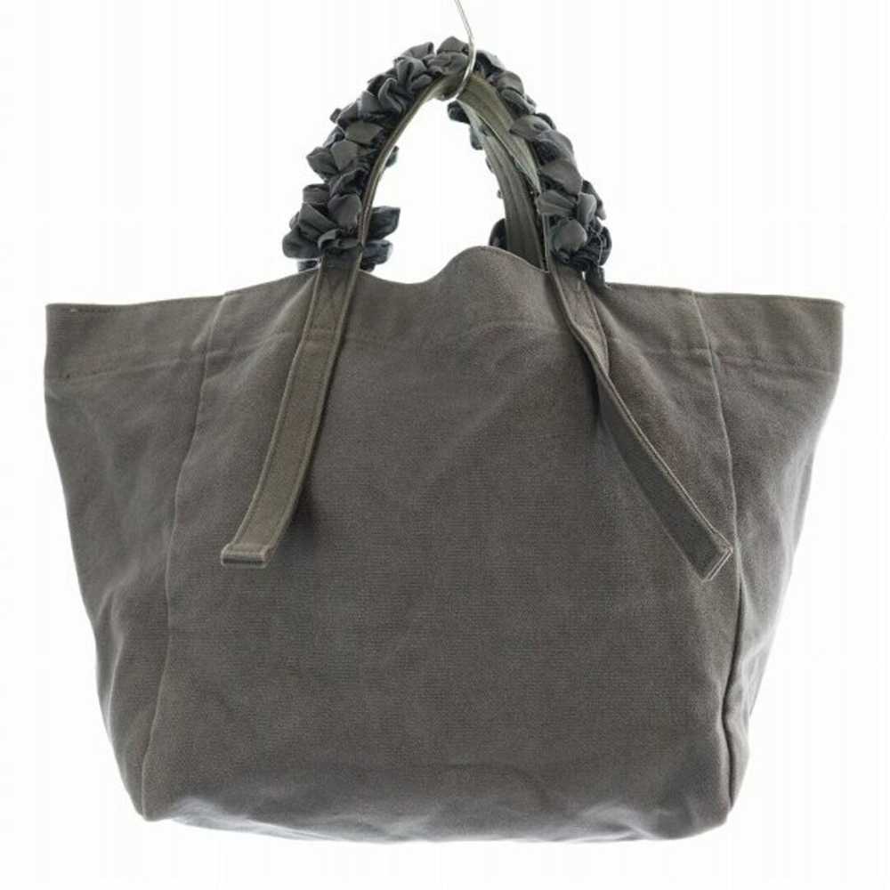 Ludlow Frill Hand Tote Bag Open Closure Canvas Gr… - image 3