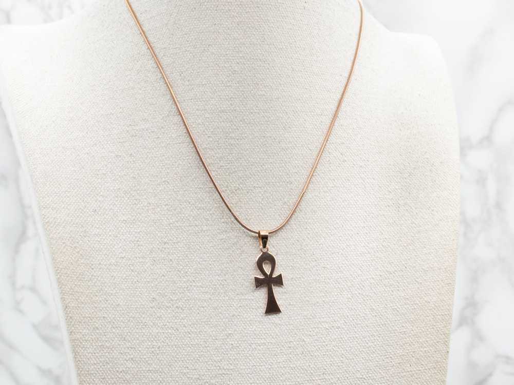 Rose Gold Ankh Pendant - image 4