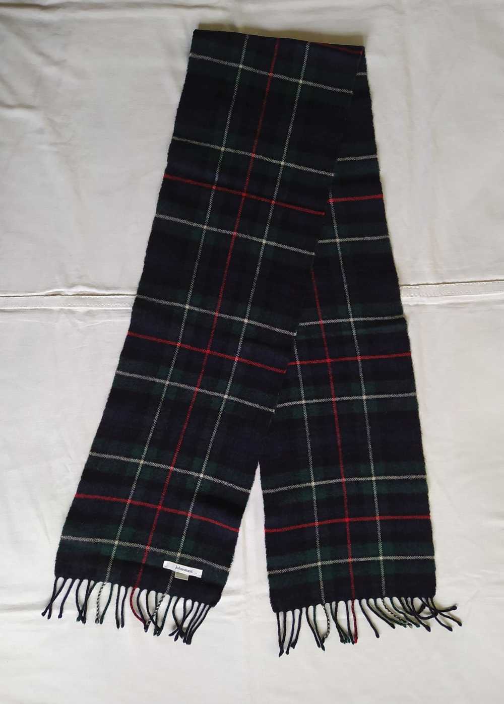 Johnstons Of Elgin × Luxury Dark tartan wool scar… - image 2