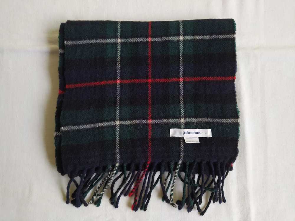 Johnstons Of Elgin × Luxury Dark tartan wool scar… - image 4