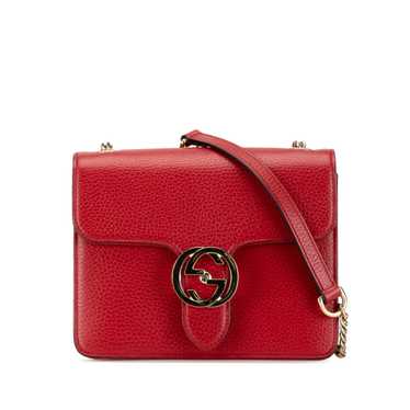 Red Gucci Small Dollar Calfskin Interlocking G Cro