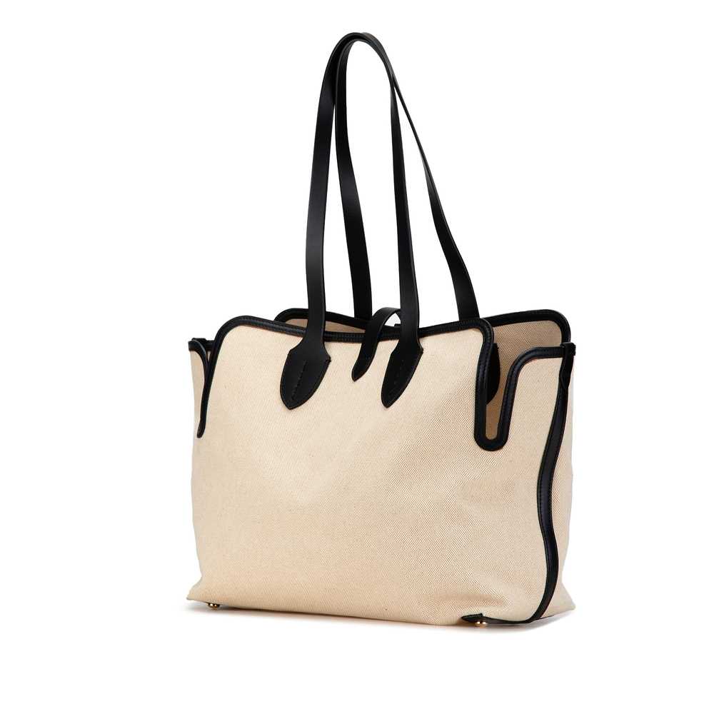 Cream Burberry Canvas Logo Soft Belt Tote - image 2