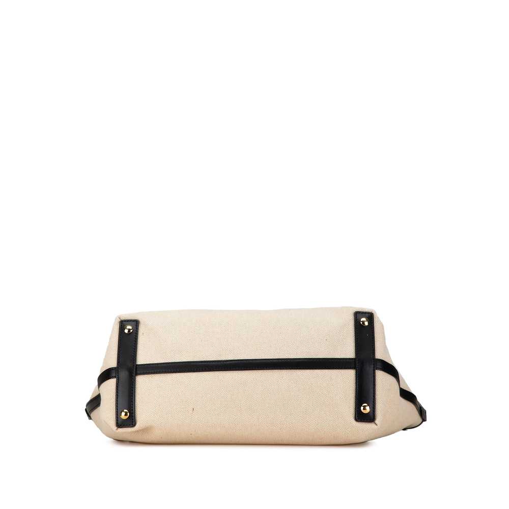 Cream Burberry Canvas Logo Soft Belt Tote - image 3