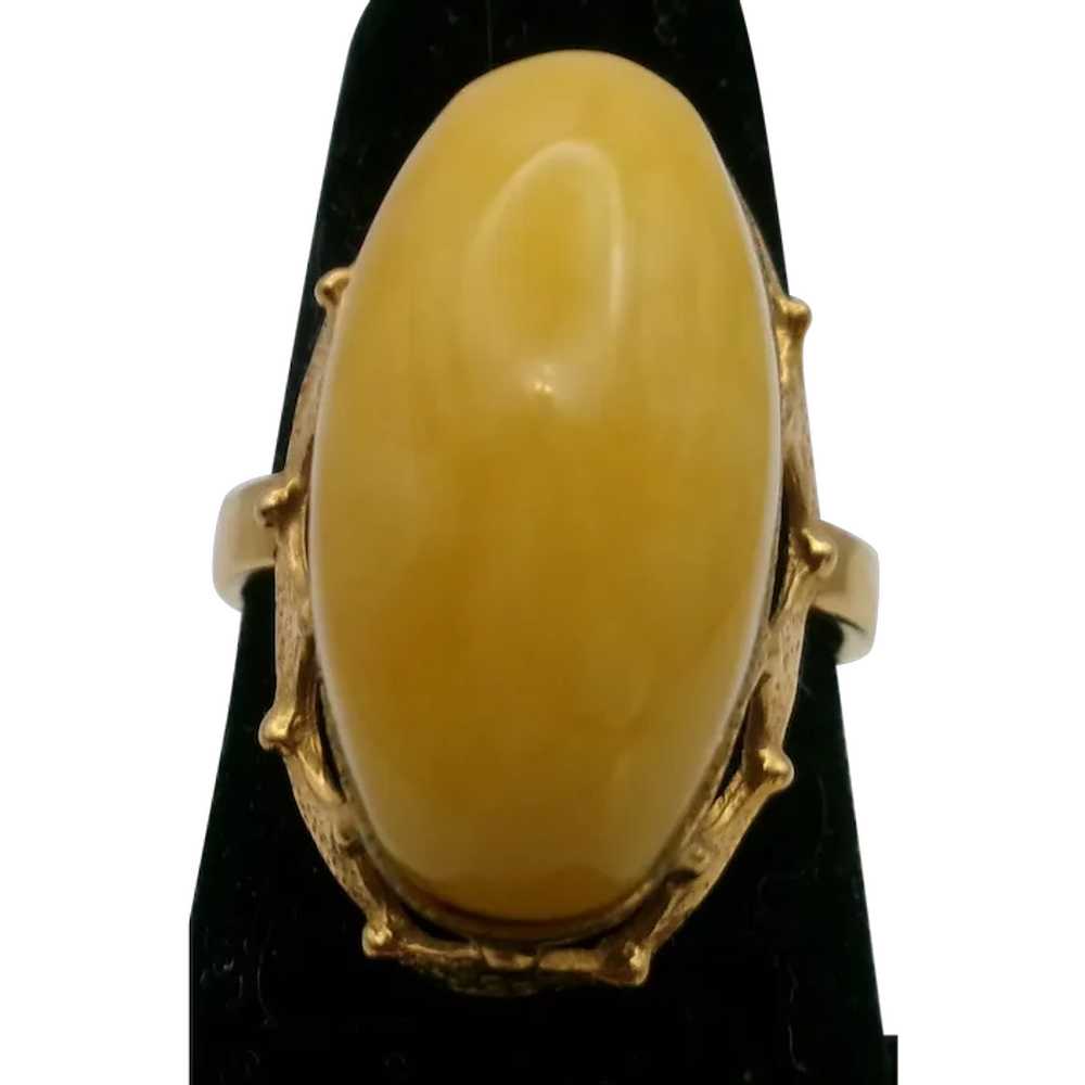 Russian marked Baltic Egg yolk Amber Ring 3.5gr - image 1