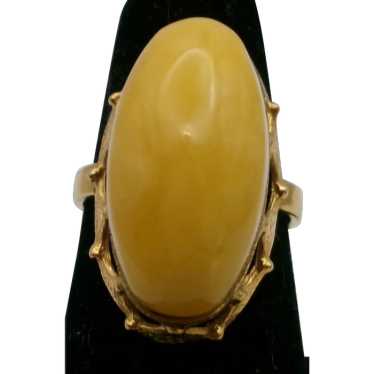 Russian marked Baltic Egg yolk Amber Ring 3.5gr - image 1