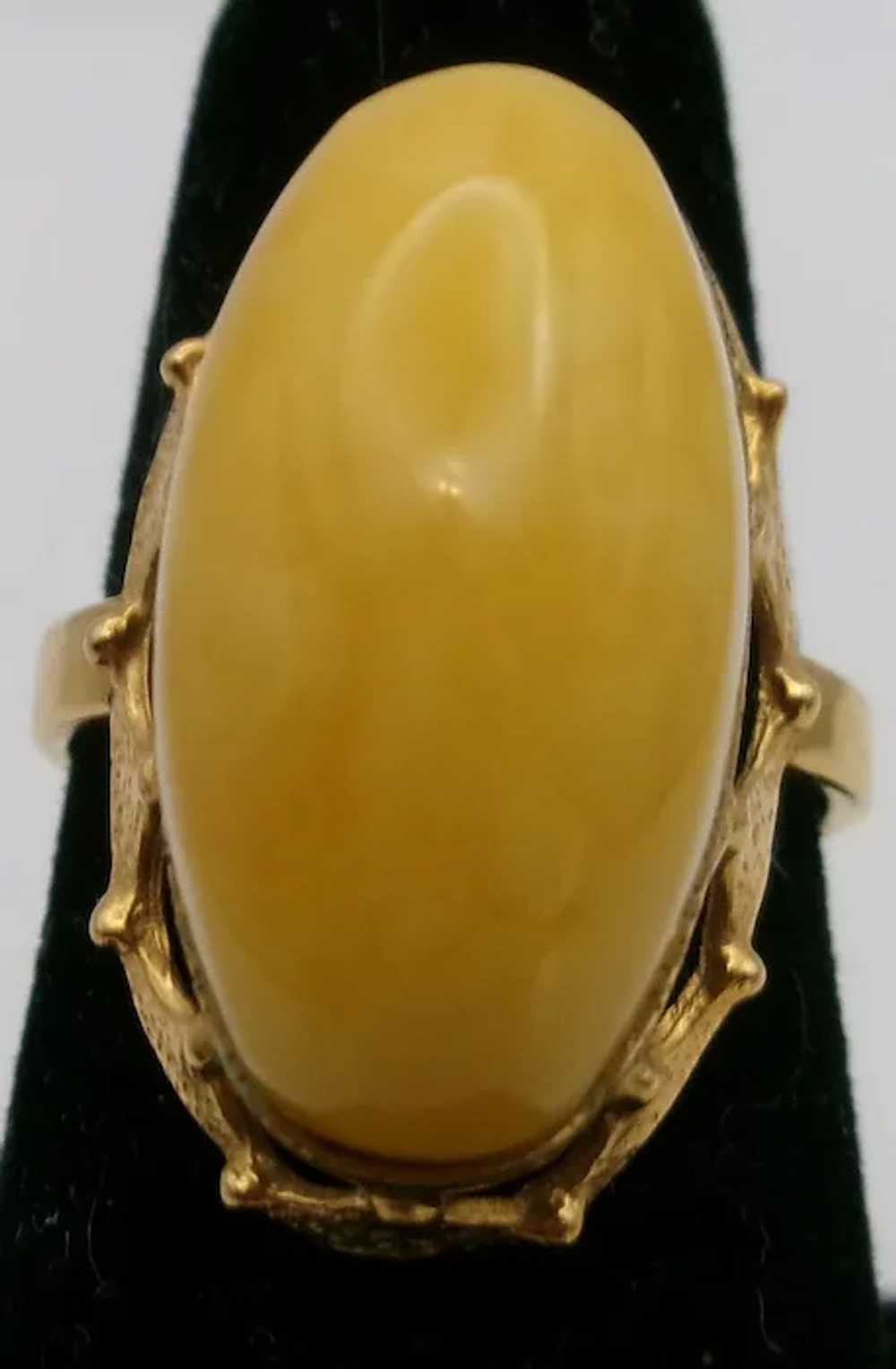 Russian marked Baltic Egg yolk Amber Ring 3.5gr - image 2