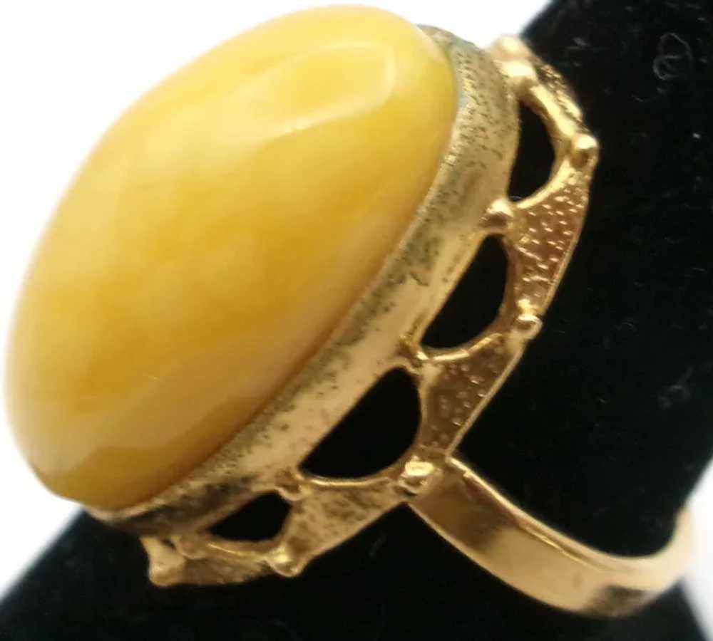 Russian marked Baltic Egg yolk Amber Ring 3.5gr - image 4