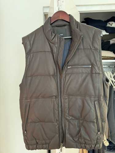 Vince Vince brown leather puffer vest