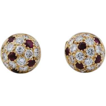 Cartier Ruby Diamond 18K Yellow Gold Petite Dome … - image 1