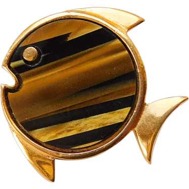 Fabulous TRIFARI Fish Vintage Brooch - Small Figu… - image 1