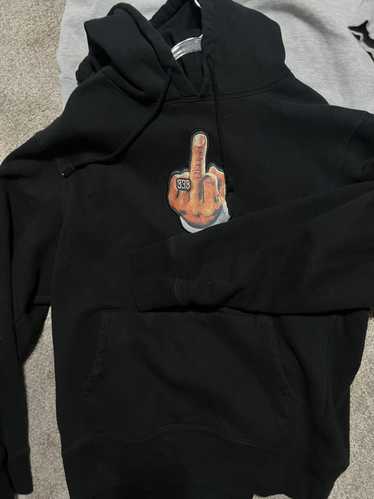 Half Evil Black 333 half evil middle finger hoodie