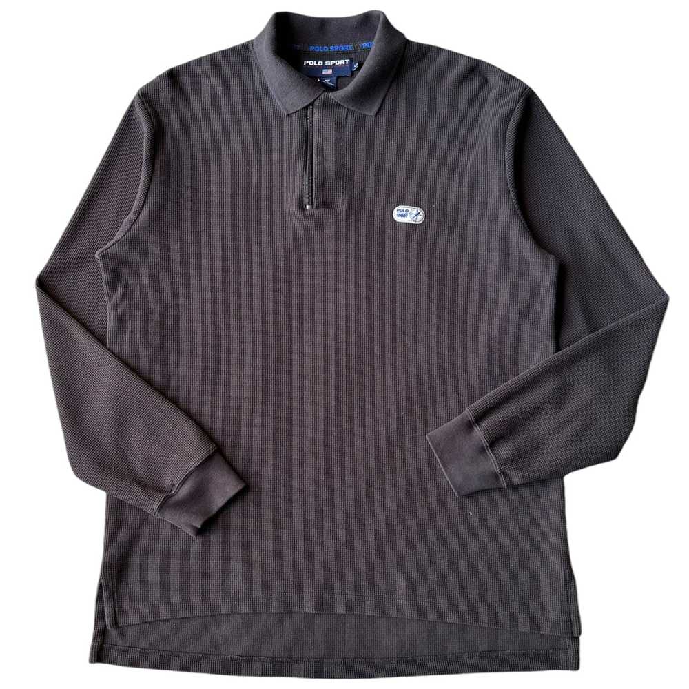 90s polo sport long sleeve zip polo large - image 1