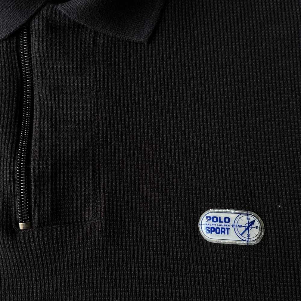 90s polo sport long sleeve zip polo large - image 3