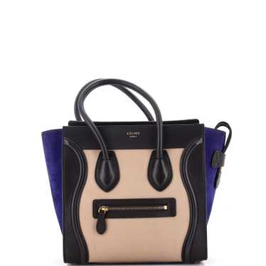 CELINE Tricolor Luggage Bag Leather Micro