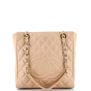 CHANEL Petite Shopping Tote Quilted Caviar