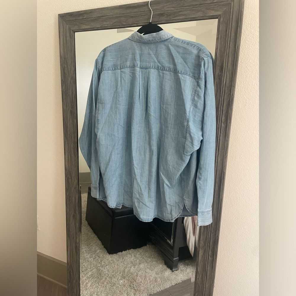 Loft Loft blue long sleeve button up blouse - image 3