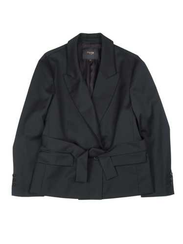 Maje $470 MAJE Vivial Wool Belted Blazer Jacket