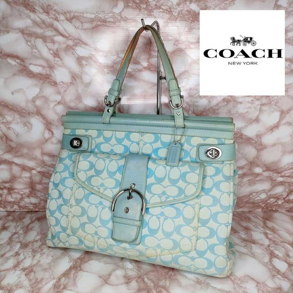 D50 COACH Signature Tote Bag Handbag - image 1