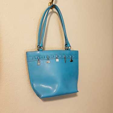 Wilson’s Leather Y2K Vintage Turquoise Leather Ch… - image 1