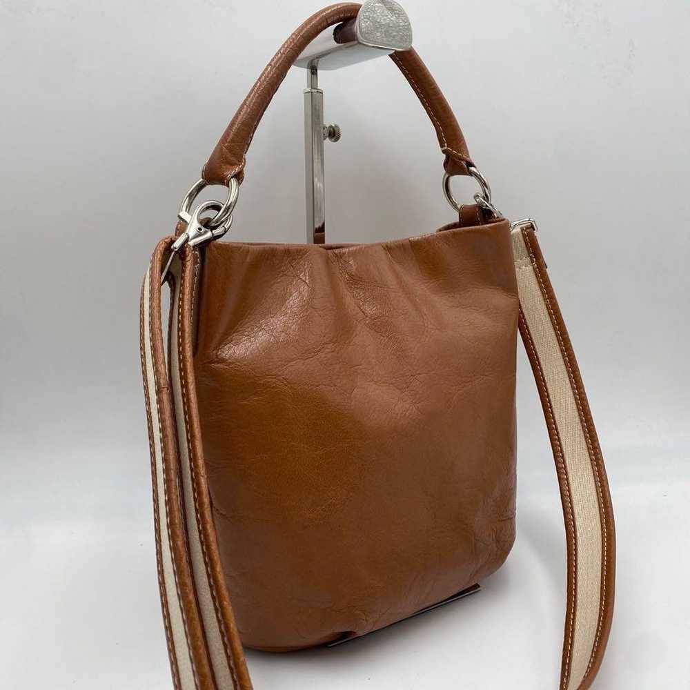 Kitamura 2WAY Leather Shoulder Handbag K Logo - image 2