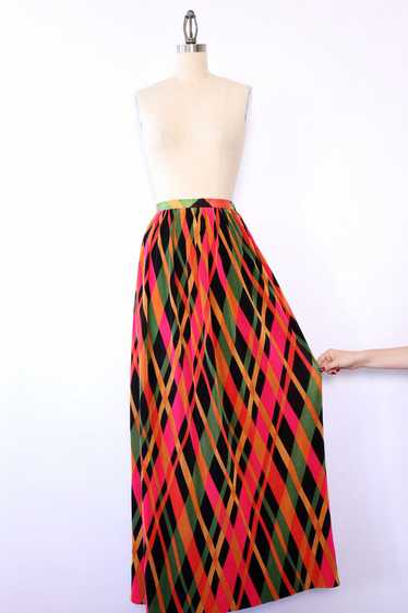 Dayglo Plaid Pleat Maxi XS