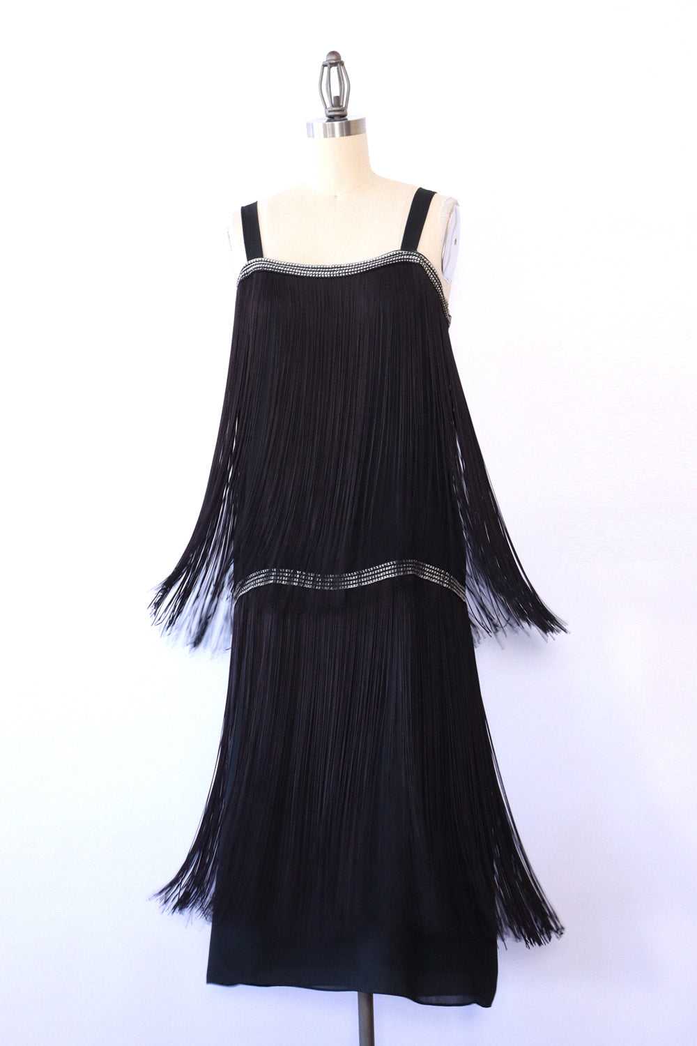 Night Sky Fringed Flapper Dress M - image 1