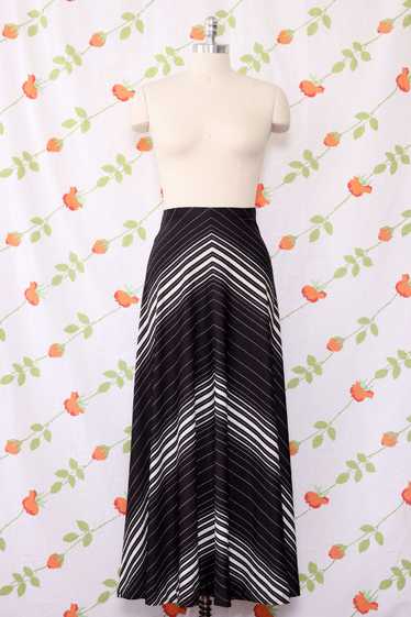 Monochrome Stripe Maxi Skirt XS-M