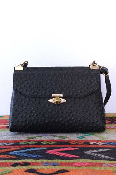 Ostrich Embossed Satchel