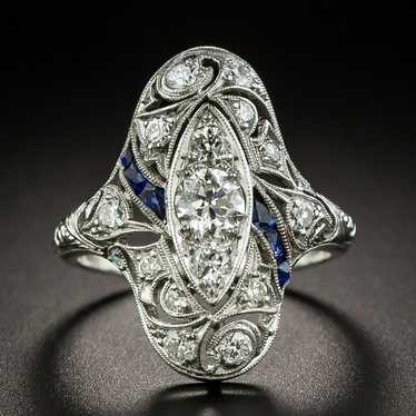 Art Deco Diamond and Sapphire* Dinner Ring