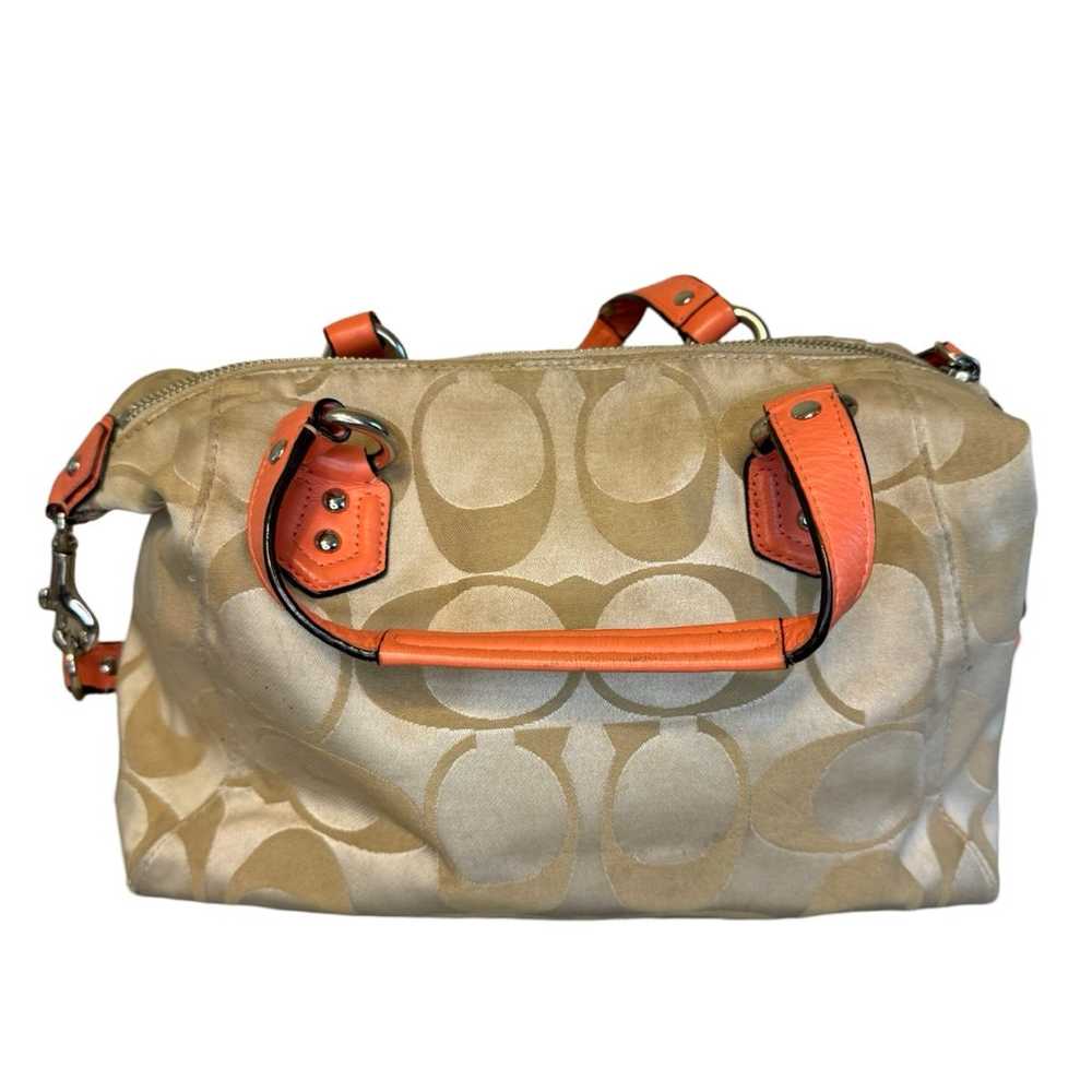 Coach Campbell Monogram Coral Orange Leather Shou… - image 2