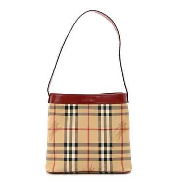 BURBERRY Haymarket Check Shoulder Bag Red - image 1