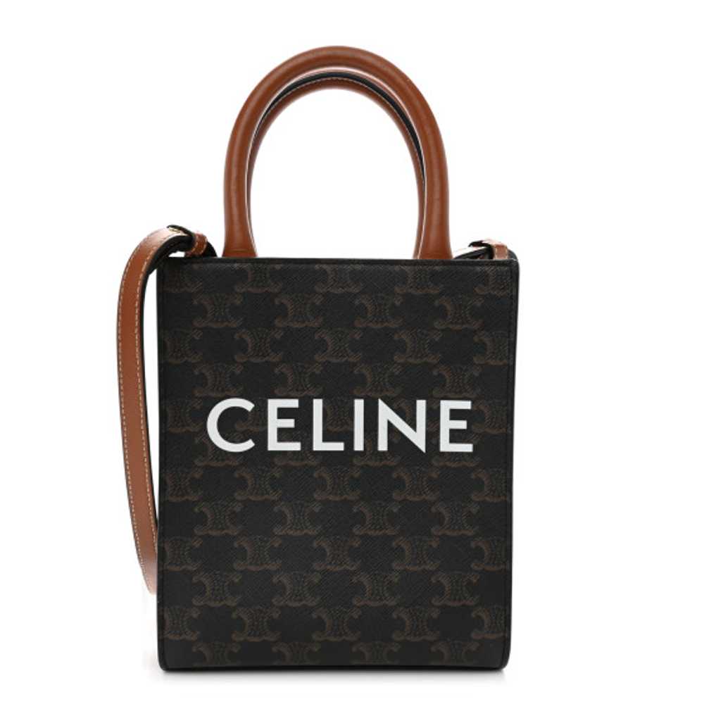 CELINE Triomphe Canvas Calfskin Mini Vertical Cab… - image 1