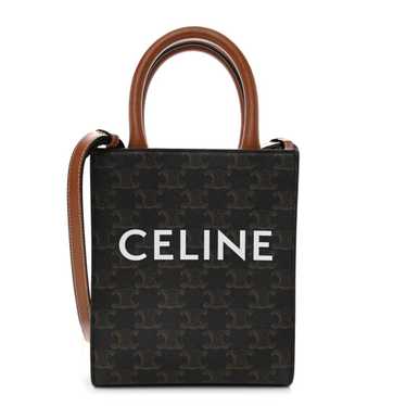 CELINE Triomphe Canvas Calfskin Mini Vertical Cab… - image 1