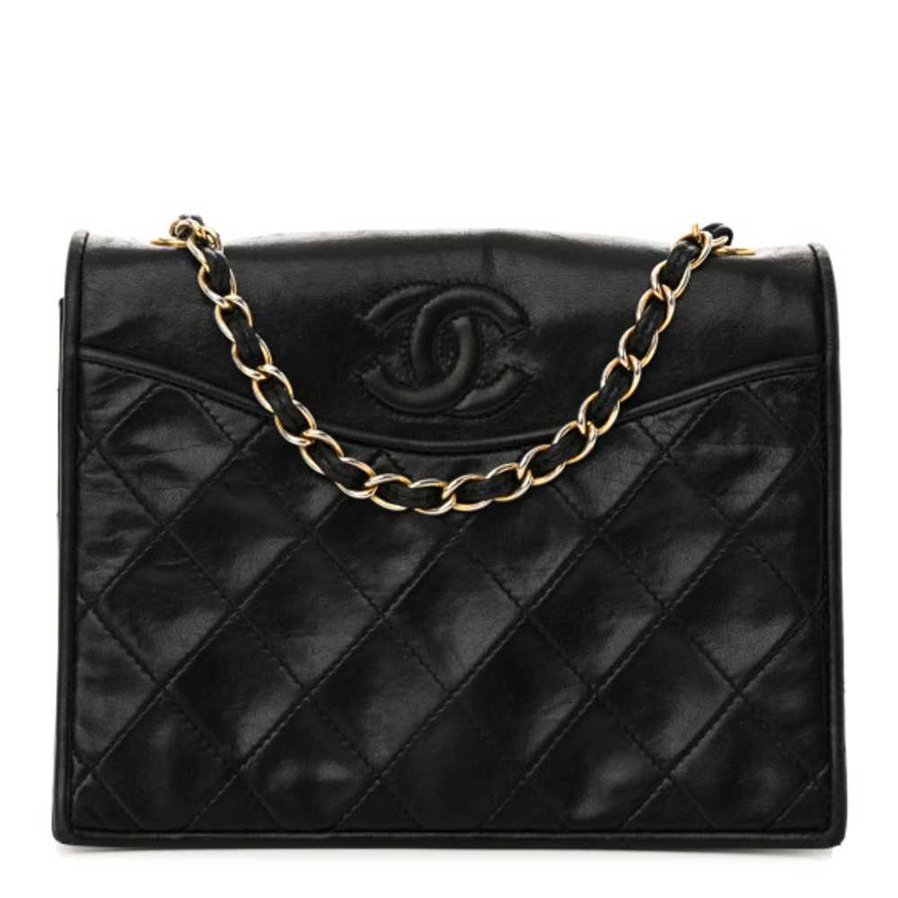 CHANEL Lambskin Quilted CC Small Single Flap Black - image 1