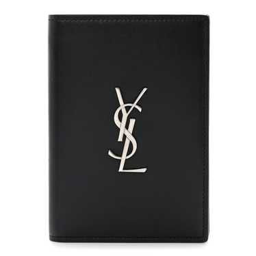 SAINT LAURENT Grain De Poudre Passport Holder Blac