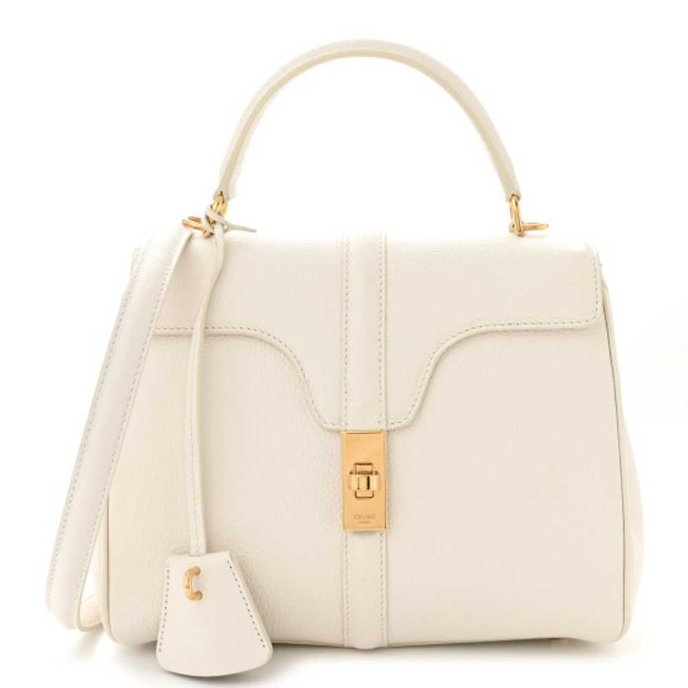 Celine Grained Calfskin Small 16 Top Handle Bag W… - image 1