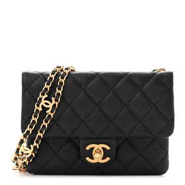 CHANEL Shiny Caviar Pick Me Up Flap Belt Bag Black - image 1