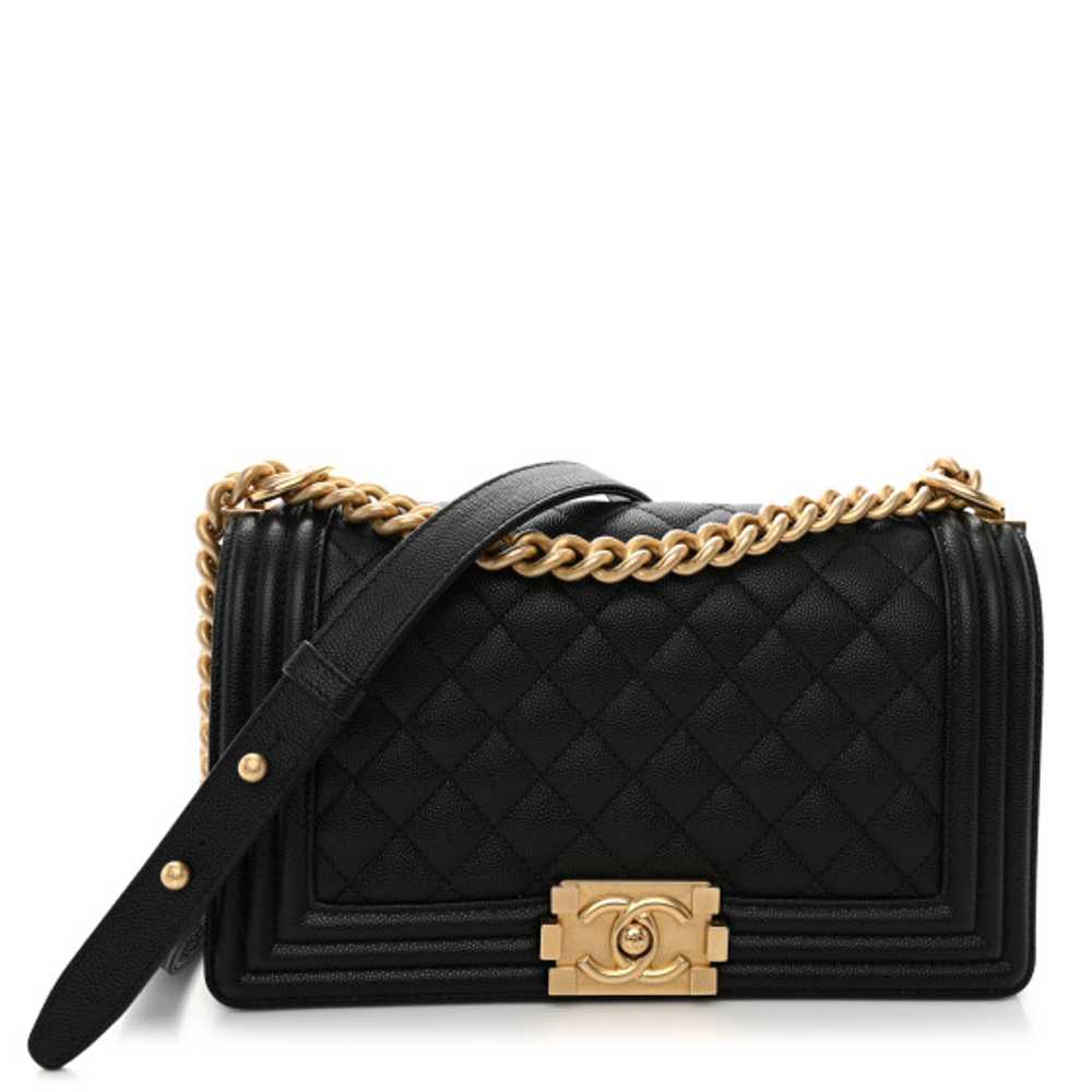 CHANEL Caviar Quilted Medium Boy Flap Black - image 1