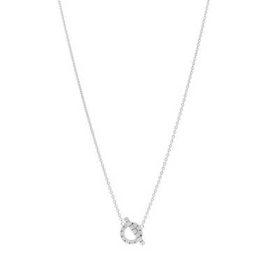 HERMES 18K White Gold Diamond Finesse Pendant Nec… - image 1