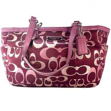 Coach Maroon Gallery Optic Signature VINTAGE Handb