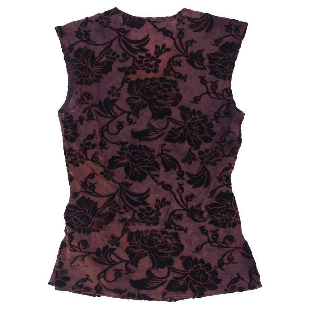 Y2K Suzy Sheir Floral Velvet Felt Sleeveless Top - image 2