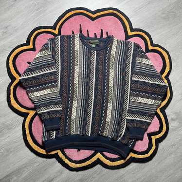 Vintage Croft And Barrow shops Coogi Style Knit Crewneck Sweater Oversized