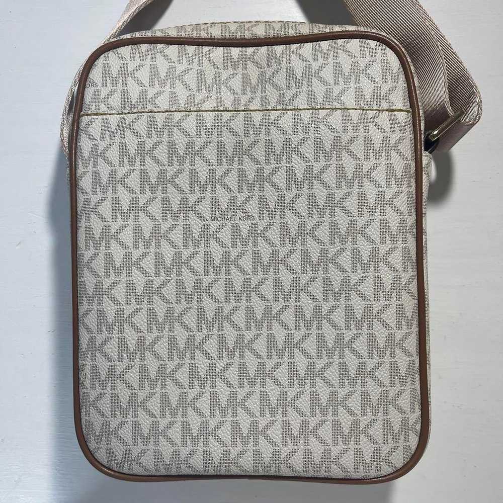 MICHAEL KORS MK Logo Print Shoulder Bag Vanilla - image 3