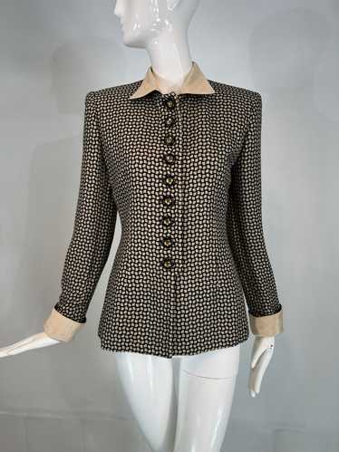 Christian Dior 1990s Black & Cream Woven Check Jac